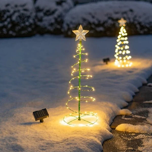 (🎅Christmas sales)Solar Metal LED Christmas Tree Decoration String Lights